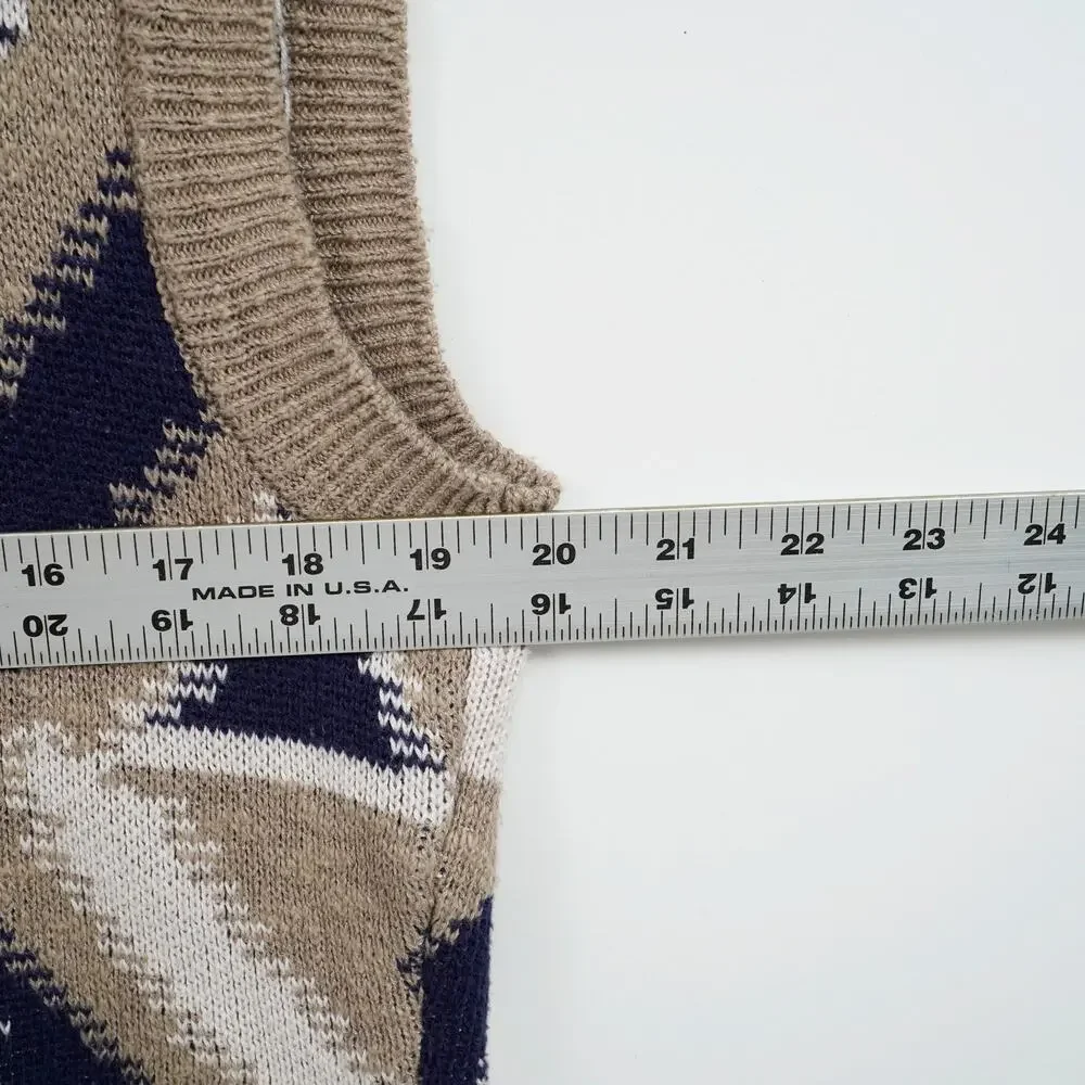 Free People Cyprus Geometric Sweater Vest XS Oversized Boho Knit Pullover